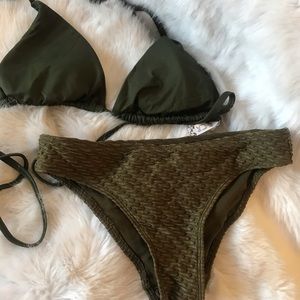 Becca Army Green Bikini Top & H&M Bottoms